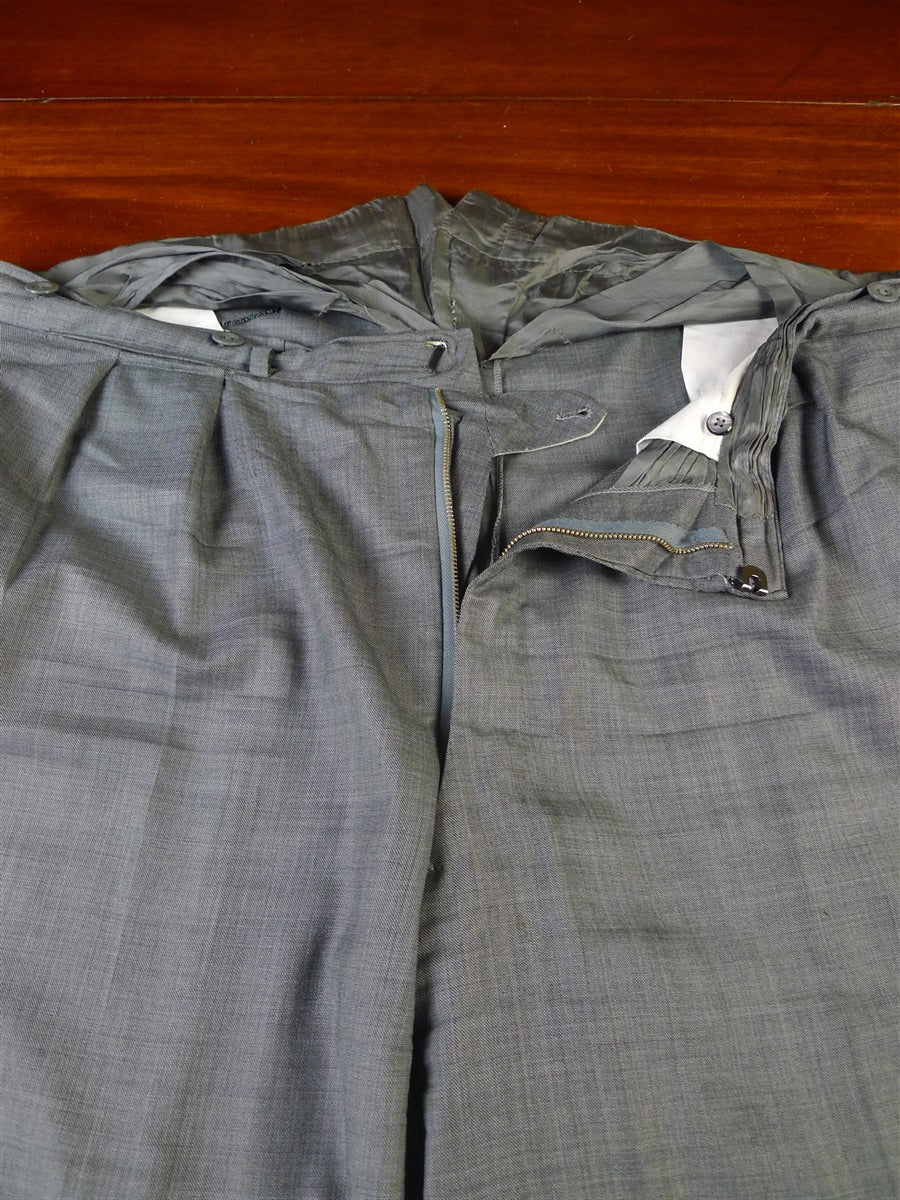25/0968 anderson & sheppard 2003 savile row bespoke grey pick weave wool suit 47 regular to long