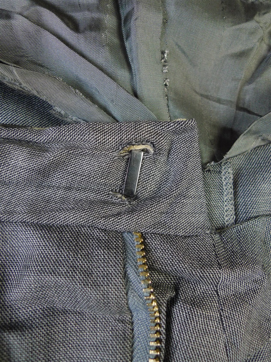 25/0968 anderson & sheppard 2003 savile row bespoke grey pick weave wool suit 47 regular to long