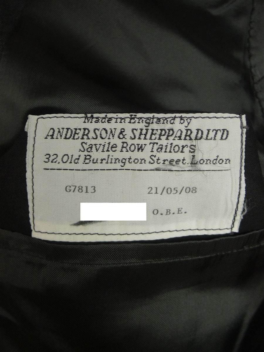 25/0969 anderson & sheppard 2008 savile row bespoke grey wool suit w/ gauntlet cuff 45 regular to long