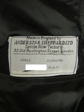 25/0969 anderson & sheppard 2008 savile row bespoke grey wool suit w/ gauntlet cuff 45 regular to long