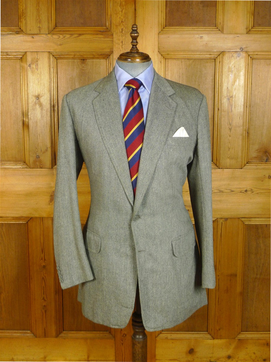 25/0962 vintage anderson & sheppard savile row bespoke grey donegal weave tweed sports jacket blazer 43-44 extra long