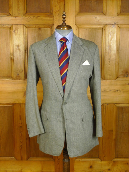 25/0962 vintage anderson & sheppard savile row bespoke grey donegal weave tweed sports jacket blazer 43-44 extra long