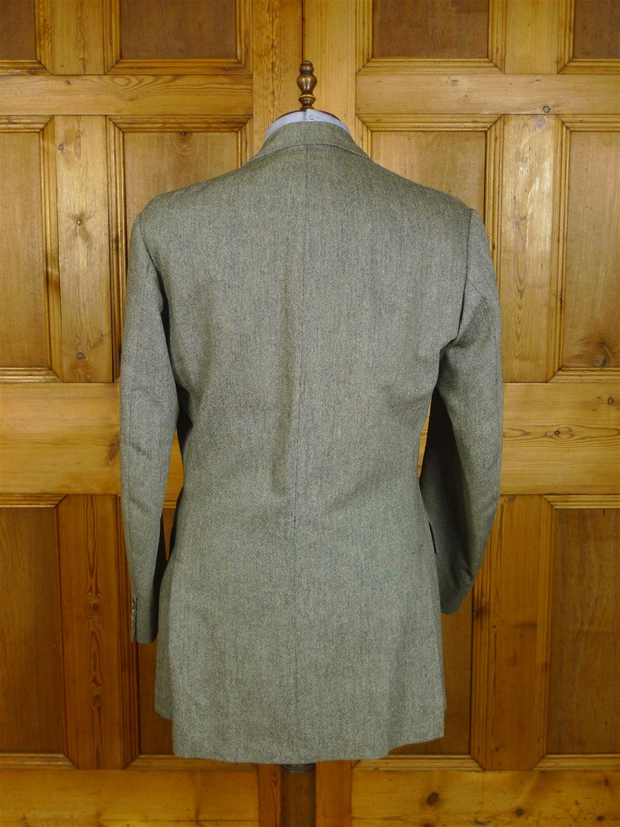 25/0962 vintage anderson & sheppard savile row bespoke grey donegal weave tweed sports jacket blazer 43-44 extra long