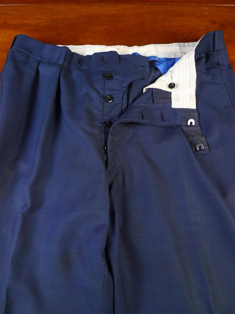 25/0938 ward & kruger 2005 savile row bespoke teal blue pick weave worsted trouser 37