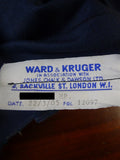 25/0938 ward & kruger 2005 savile row bespoke teal blue pick weave worsted trouser 37