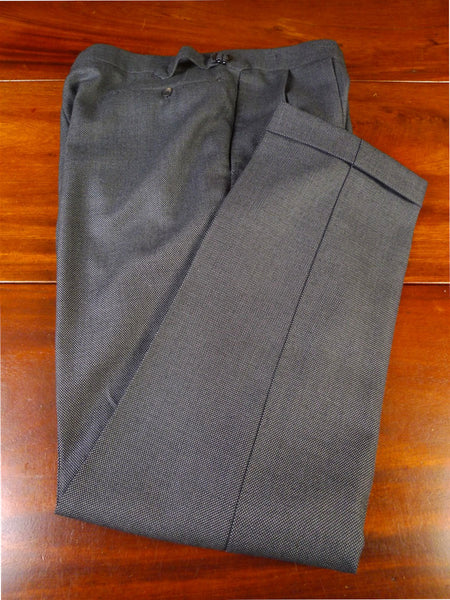 25/0934 immaculate bespoke tailored grey birds-eye wave heavyweight worsted high-rise trouser 37