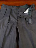 25/0934 immaculate bespoke tailored grey birds-eye wave heavyweight worsted high-rise trouser 37