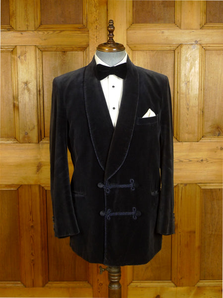 25/0866 beautiful vintage hackett midnight blued/b shawl velvet smoking / dinner jacket 41-42 regular