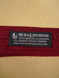 25/0851 immaculate new & lingwood wine red woven knit silk tie