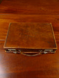 25/0830 delightful 1940s 1950s vintage brown leather attache case