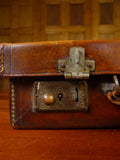 25/0830 delightful 1940s 1950s vintage brown leather attache case