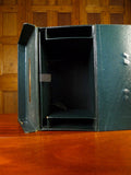 25/0832 vintage / antiques green card & leather carry box for top hat