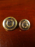 25/0845 mint bespoke gold metal / blue cornell university crest blazer buttons set in velvet box