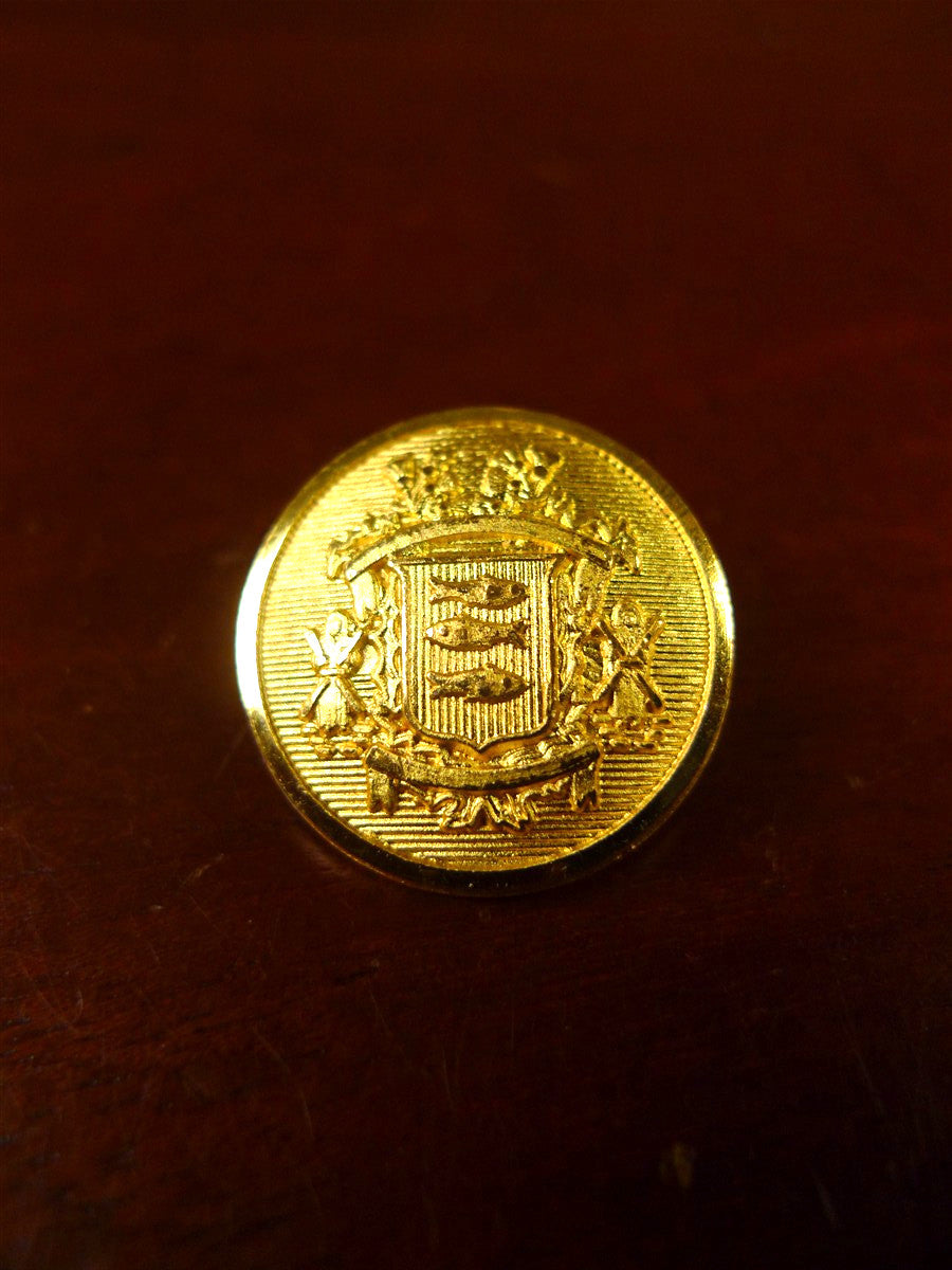 25/0849 mint brass metal crest blazer buttons set in box