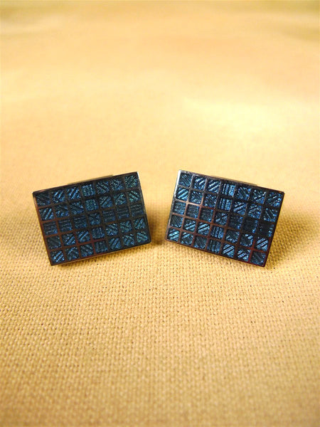 26/0004 immaculate thomas pink blue squares solid bar cufflinks