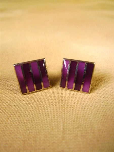26/0006 immaculate thomas pink mauve / lilac stripes solid bar cufflinks