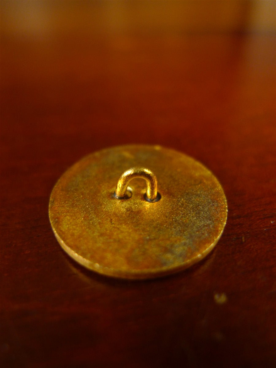 25/0844 mint bespoke gold metal / blue crest blazer buttons set in velvet box