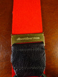 25/0860 albert thurston red boxcloth braces w/ black leather ends multifit