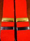 25/0860 albert thurston red boxcloth braces w/ black leather ends multifit