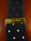 25/0863 albert thurston black / white polka dot woven silk braces w/ tan brown leather ends multifit