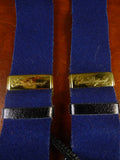 25/0858 ede & ravenscroft navy blue boxcloth braces w/ black leather ends multifit