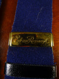 25/0858 ede & ravenscroft navy blue boxcloth braces w/ black leather ends multifit