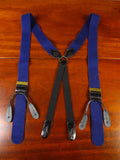 25/0858 ede & ravenscroft navy blue boxcloth braces w/ black leather ends multifit
