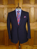 25/0878 stuart lamprell 2021 savile row bespoke navy blue worsted suit w/ 2 pair trs 41 short