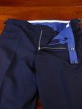 25/0878 stuart lamprell 2021 savile row bespoke navy blue worsted suit w/ 2 pair trs 41 short