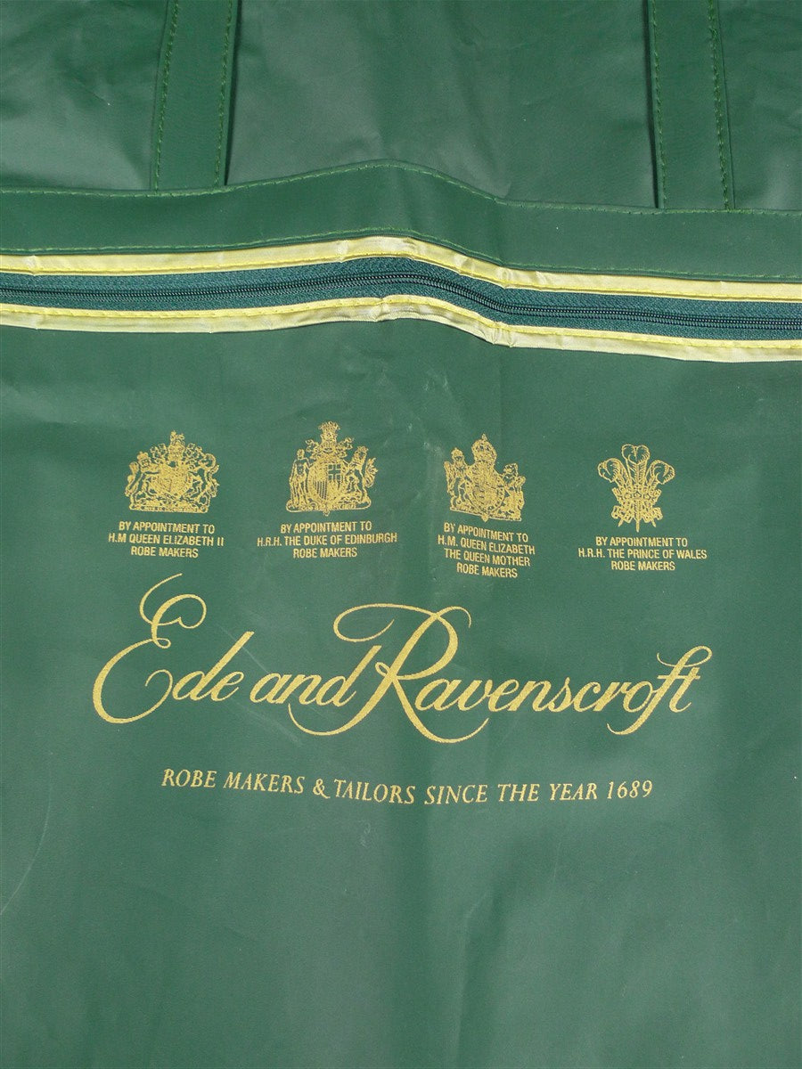 25/0952 ede & ravenscroft green / gold suit carrier bag