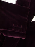 25/0880 beautiful 1956 vintage savile row bespoke burgundy red d/b silk-velvet smoking jacket 41 long