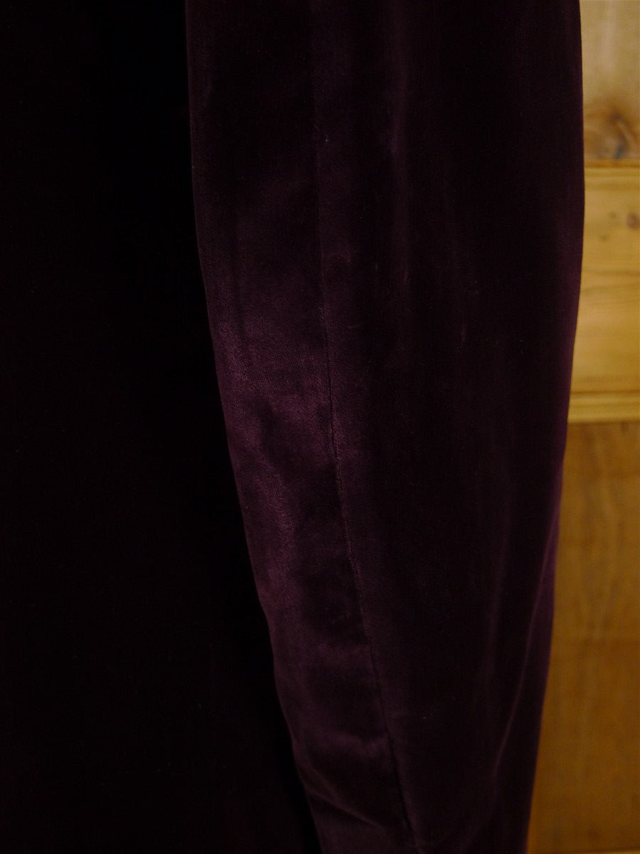 25/0880 beautiful 1956 vintage savile row bespoke burgundy red d/b silk-velvet smoking jacket 41 long