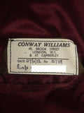 25/0880 beautiful 1956 vintage savile row bespoke burgundy red d/b silk-velvet smoking jacket 41 long