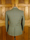 25/0885 excellent bladen green wp check tweed suit 42-43 short