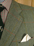 25/0885 excellent bladen green wp check tweed suit 42-43 short