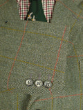 25/0885 excellent bladen green wp check tweed suit 42-43 short