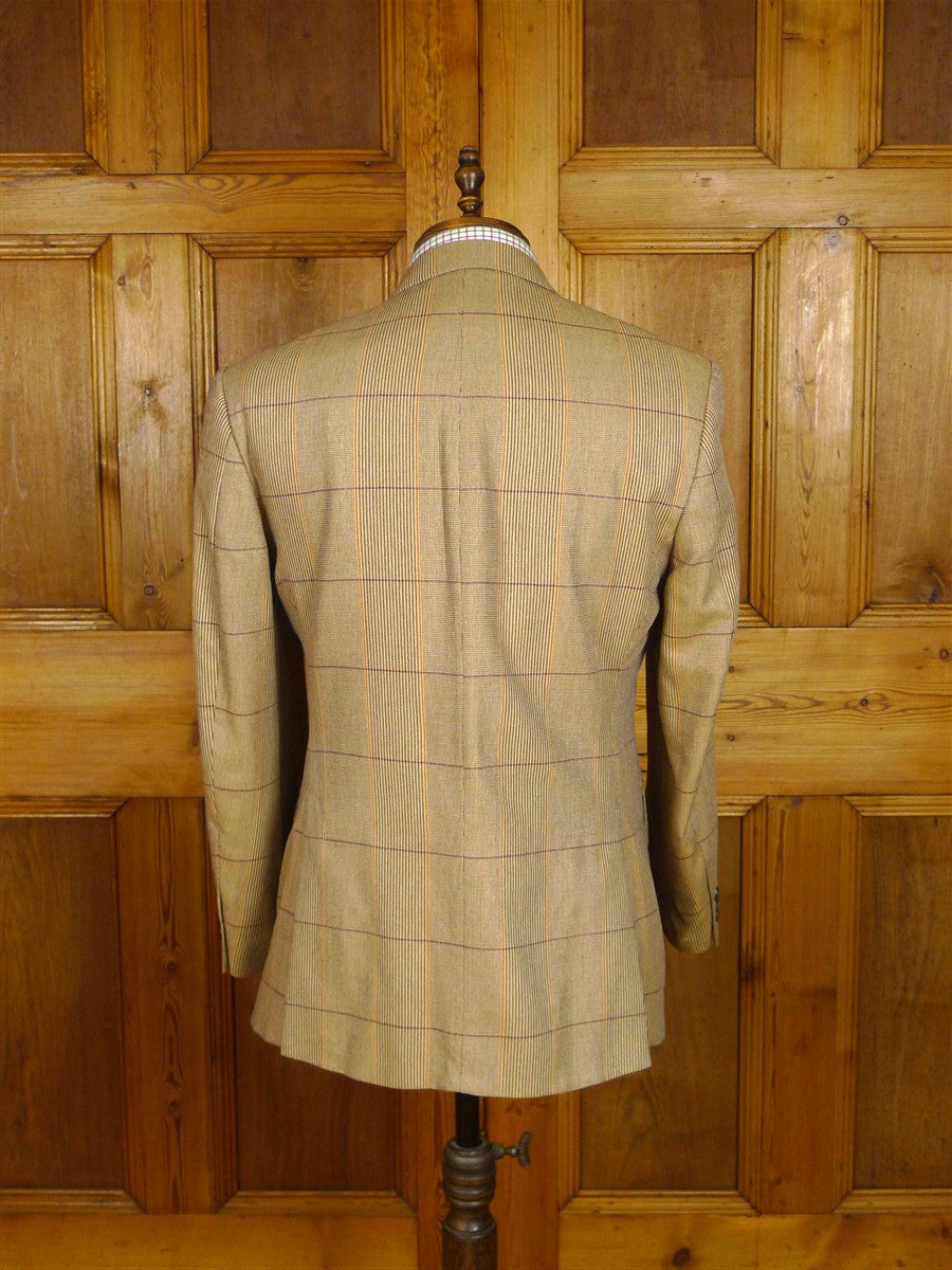 25/0881 crombie wool & 54% silk wp check sports jacket blazer 41-42 short