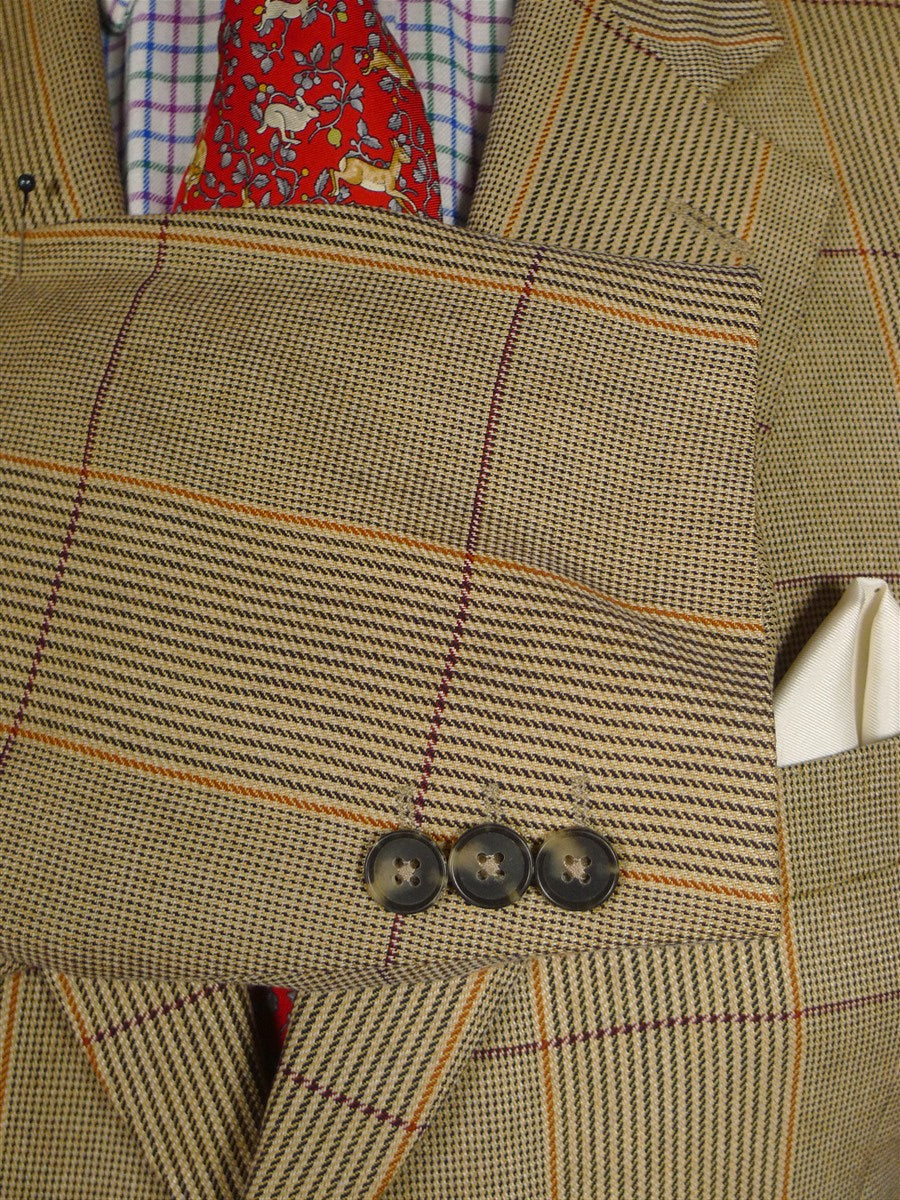 25/0881 crombie wool & 54% silk wp check sports jacket blazer 41-42 short