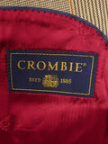 25/0881 crombie wool & 54% silk wp check sports jacket blazer 41-42 short
