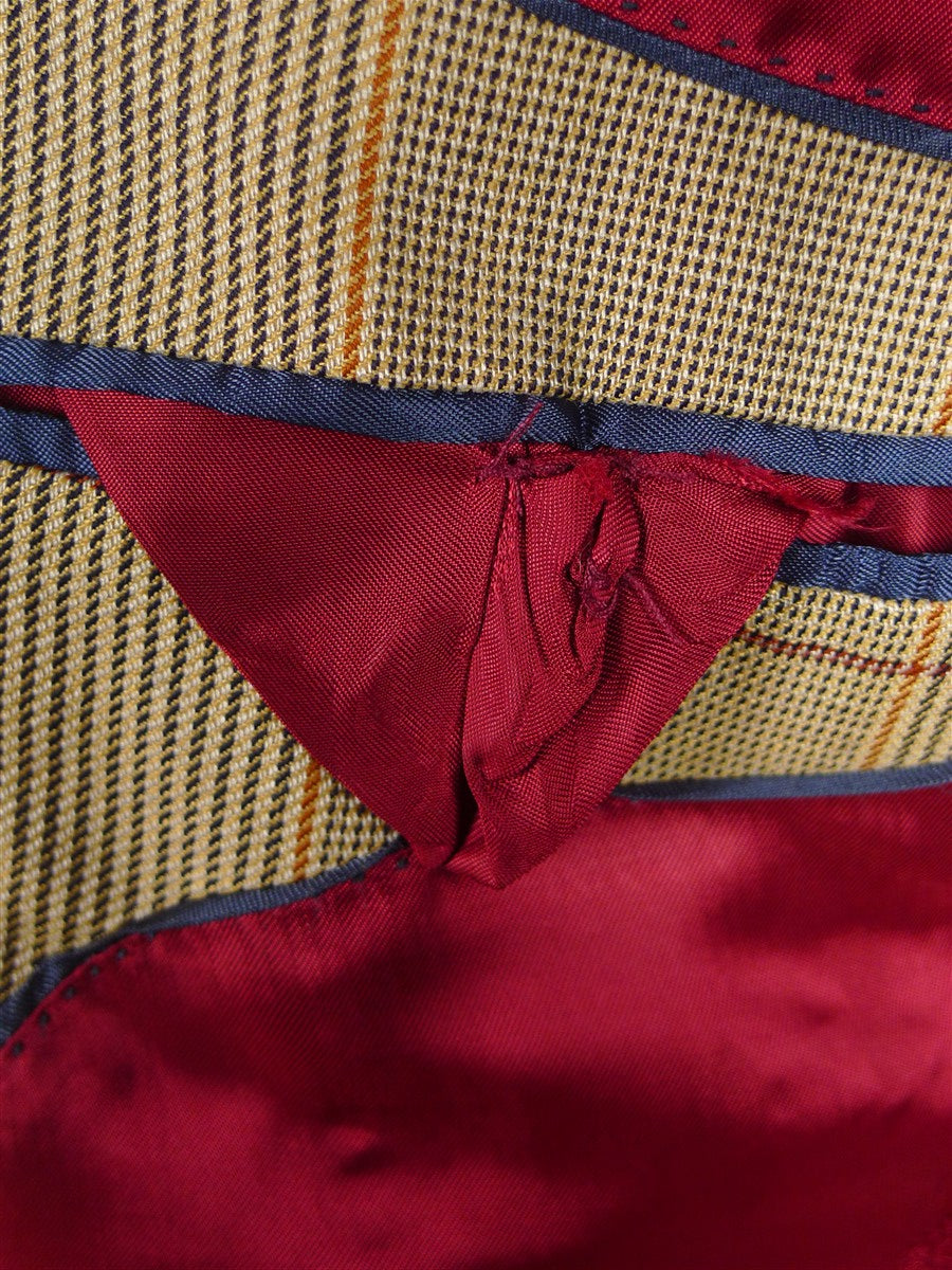 25/0881 crombie wool & 54% silk wp check sports jacket blazer 41-42 short