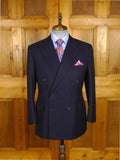 25/0894 welsh & jefferies 2001 savile row bespoke navy blue d/b worsted suit 40 short