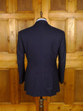 25/0894 welsh & jefferies 2001 savile row bespoke navy blue d/b worsted suit 40 short