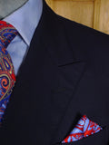 25/0894 welsh & jefferies 2001 savile row bespoke navy blue d/b worsted suit 40 short