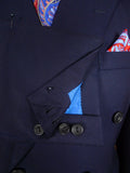 25/0894 welsh & jefferies 2001 savile row bespoke navy blue d/b worsted suit 40 short