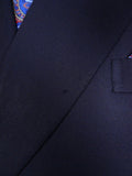 25/0894 welsh & jefferies 2001 savile row bespoke navy blue d/b worsted suit 40 short