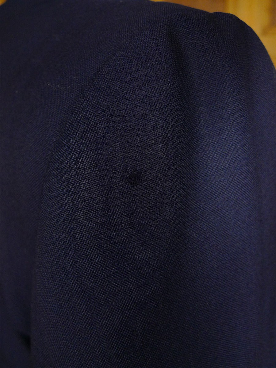 25/0894 welsh & jefferies 2001 savile row bespoke navy blue d/b worsted suit 40 short
