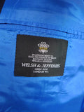 25/0894 welsh & jefferies 2001 savile row bespoke navy blue d/b worsted suit 40 short