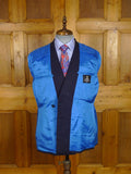 25/0894 welsh & jefferies 2001 savile row bespoke navy blue d/b worsted suit 40 short