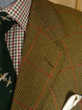 25/0887 immaculate ward & kruger 1993 savile row bespoke brown / red wp check tweed suit 42 regular to long