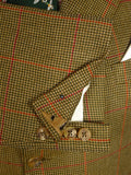 25/0887 immaculate ward & kruger 1993 savile row bespoke brown / red wp check tweed suit 42 regular to long